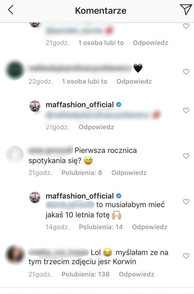 Maffashion odpowiada internautom "wróżącym" jej rozstanie z Sebastianem Fabijańskim 