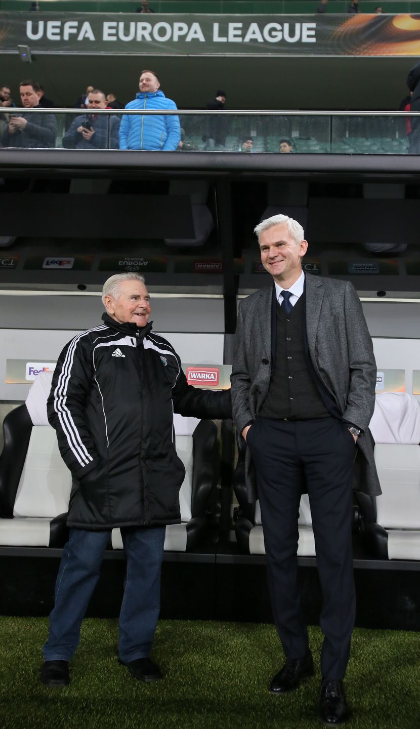 Lucjan Brychczy i Jacek Magiera w 2017 roku