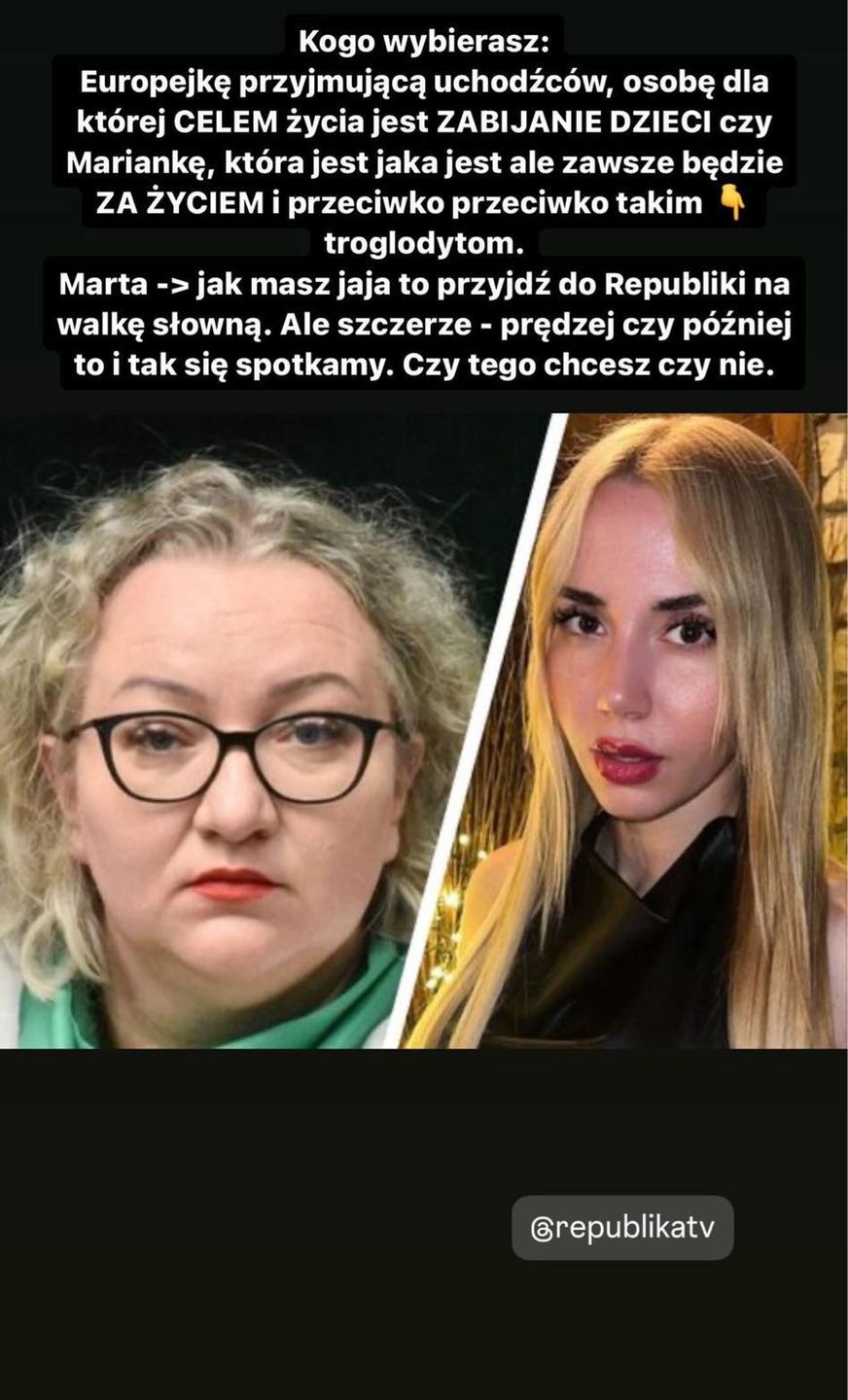 Marianna Schreiber uderza w Martę Lempart