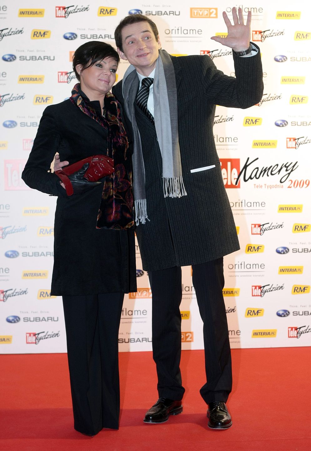 Przemysław Babiarz z drugą żoną w 2009 roku