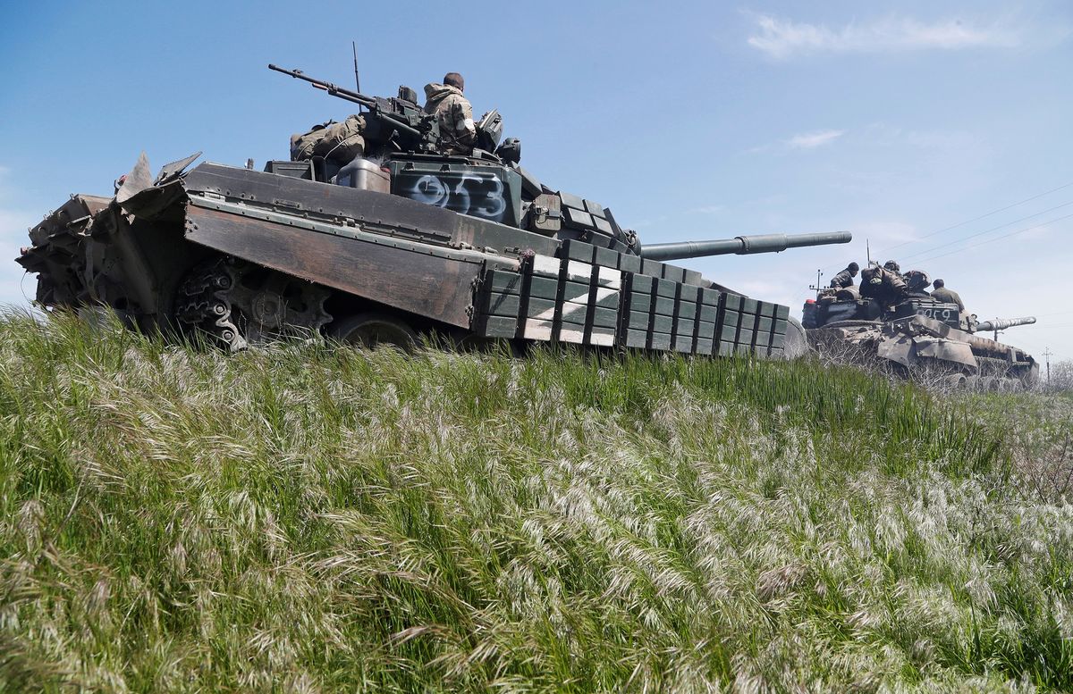 Na zdjęciu: wojska samozwańczej, prorosyjskiej Donieckiej Republiki Ludowej niedaleko Nowoazowska
