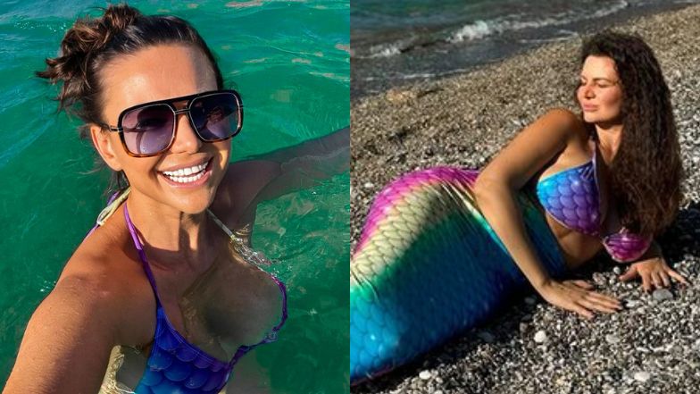 Maja Rutkowski wyleguje się na plaży w stroju syreny