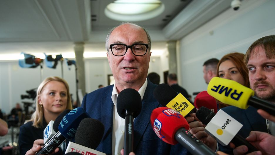 Warszawa, 10.04.2024. Wicemarszałek Sejmu Włodzimierz Czarzasty podczas wypowiedzi dla mediów w Sejmie w Warszawie, 10 bm. (aldg) PAP/Marcin Obara