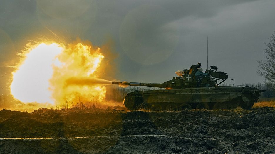 TemporaryUkrainian army fires a captured Russian tank T-80 at the Russian position in Donetsk region, Ukraine, Tuesday, Nov. 22, 2022. (AP Photo/LIBKOS)Libkos