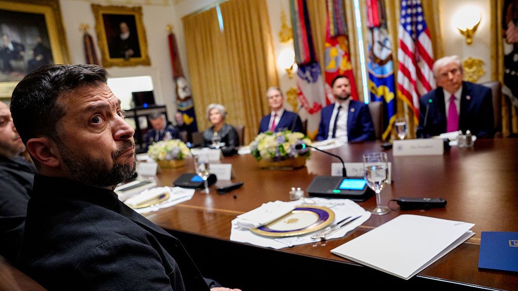Trump Meets With Ukrainian President Zelensky At The White House
WASHINGTON, DC - OCTOBER 17: Ukrainian President Volodymyr Zelensky (L) attends a lunch meeting with U.S. President Donald Trump (R) at the White House on October 17, 2025, in Washington, DC. President Trump, fresh off a ceasefire agreement between Israel and Hamas, is hosting President Zelensky for a bilateral lunch in the Cabinet Room in hopes of advancing a peace deal between Russia and Ukraine. (Photo by Andrew Harnik/Getty Images)
Andrew Harnik
bestof, topix