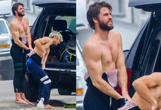 Liam Hemsworth bez koszulki na plaży w Malibu (ZDJĘCIA)