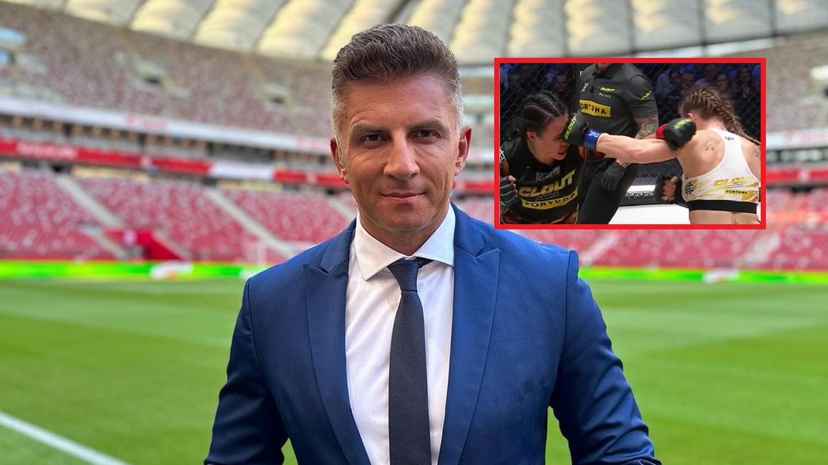 Na dużym zdjęciu Mateusz Borek. Na małym - kadr z walki Lexy Chaplin i Marty Linkiewicz