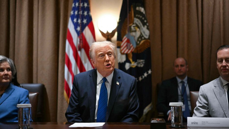Temporary
US President Donald Trump meets with US Ambassadors in the Cabinet Room of the White House in Washington, DC, on March 25, 2025. (Photo by Mandel NGAN / AFP)
MANDEL NGAN