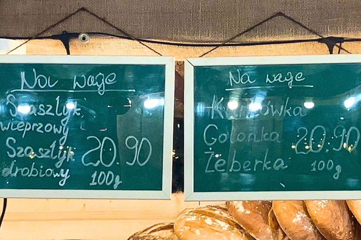 Cennik dań ciepłych na wagę