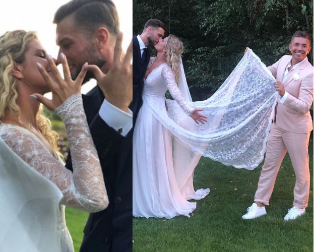 Łukasz Jemioł chwali się SUKNIĄ ŚLUBNĄ zaprojektowaną dla Zofii Zborowskiej. Fani zachwyceni: "Niesamowicie kobieca!"