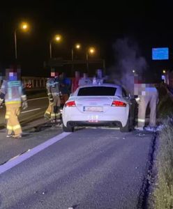 Jazda "pełnym ogniem" zakończona furą w płomieniach