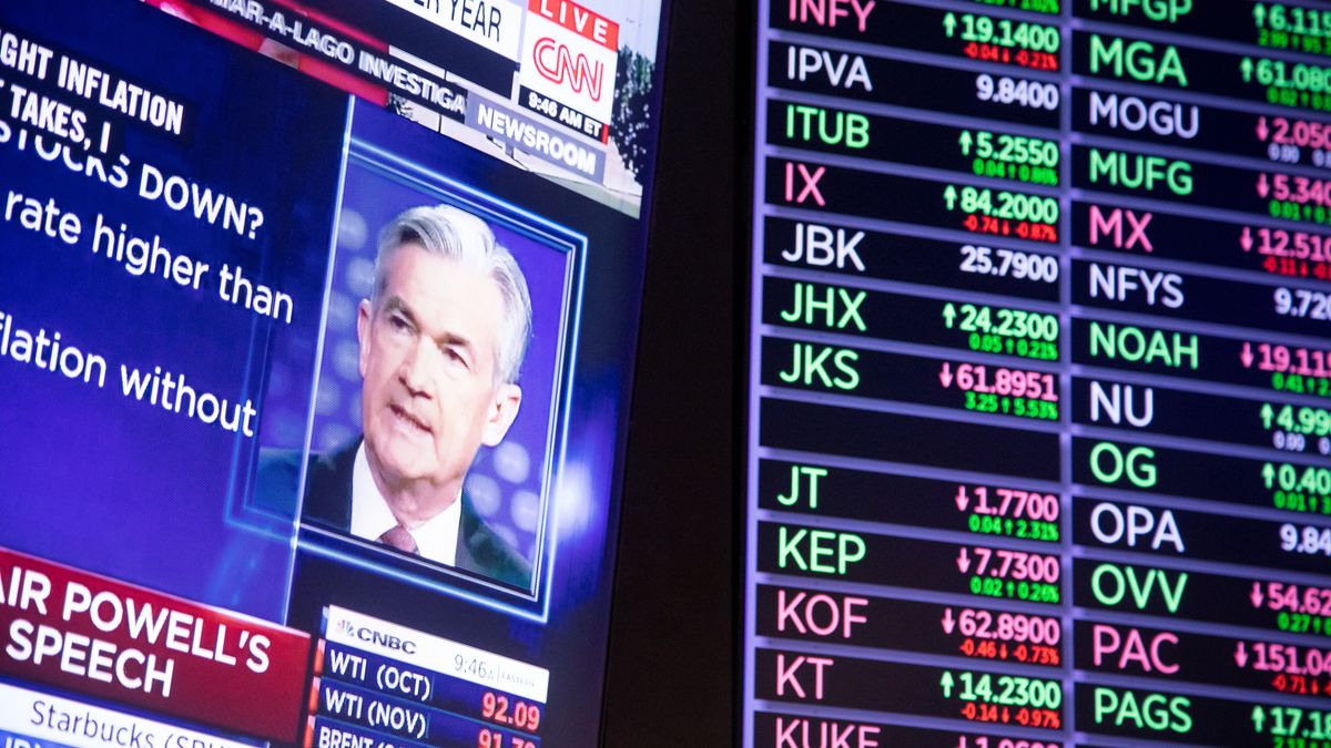 New York Stock Exchange As Futures Dip Ahead Of Powell Speech
Bloomberg
us, americas, u.s.a., u.s., u.s. stock market, nyse, stocks, securities, american, united states of america, north american, markets, business news