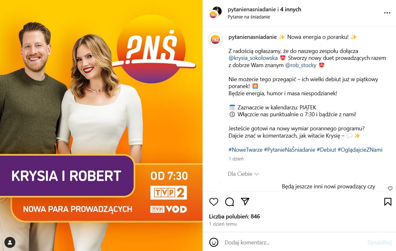 Nowa para prowadzących w "Pytaniu na śniadanie"