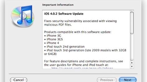 iOS 4.0.2 już jest – słynna „dziura” załatana 1