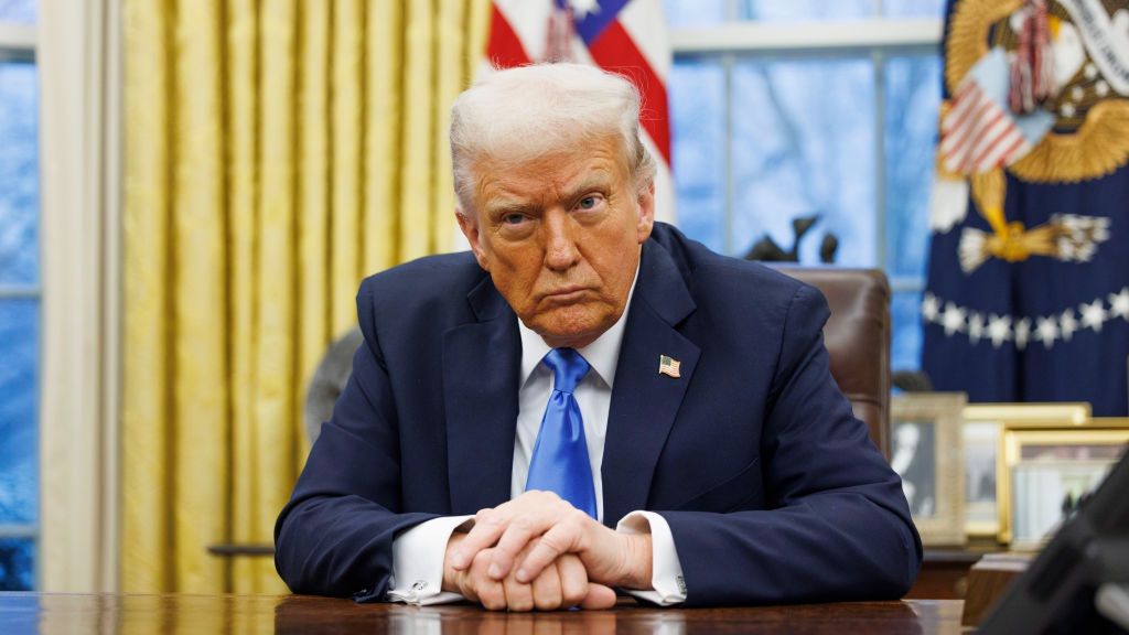 Trump To Order Federal Job Cuts As Part Of Musk's Downsizing
US President Donald Trump in the Oval Office of the White House in Washington, DC, US, on Tuesday, Feb. 11, 2025. Trump signed an executive action on Tuesday that orders agency heads to coordinate with Elon Musk's Department of Government Efficiency to "significantly reduce the size of the government" and "limit hiring to essential positions." Photographer: Aaron Schwartz/CNP/Bloomberg via Getty Images
Bloomberg
2025uspolitics, north american, u.s. government, us, united states of america, the white house, americas, government news, u.s.a., american, executive order signing