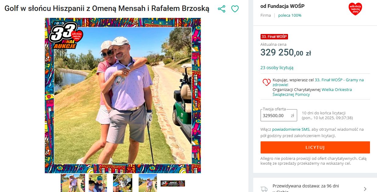 Aktualna cena w aukcji Mensah i Brzoski