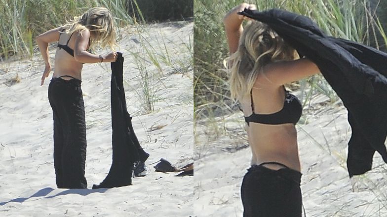 Marta Manowska śpi na plaży