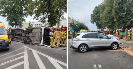 Autobus zderzył się z osobówką. 11 osób rannych
