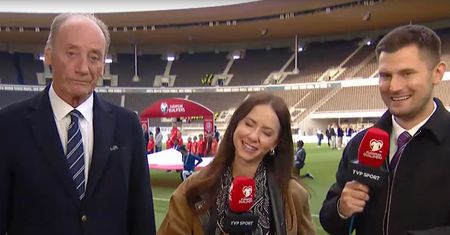 Tylko Szpakowski stanął na baczność w trakcie hymnu. TVP i KRRiTV reagują