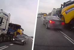 Kierowca bmw jechał na czołówkę. Świadek wszystko nagrał