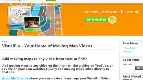 VisualPin - pozycjonowanie filmów na mapie 1