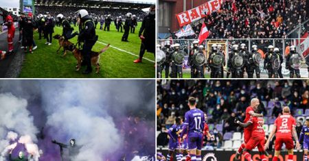 Skandaliczne sceny w derbach. Policja musiała osłaniać zawodników