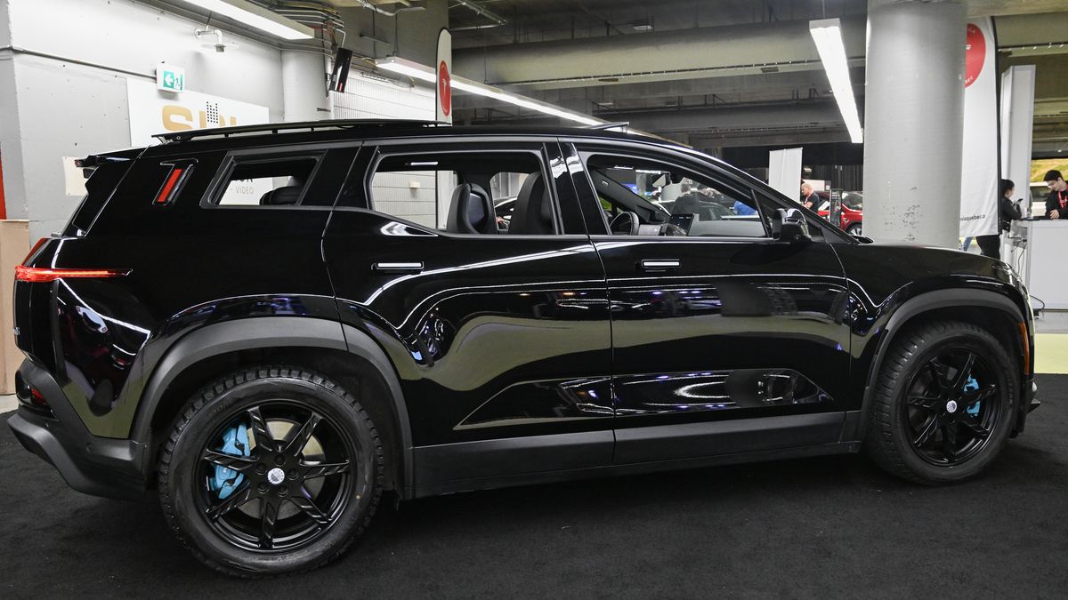 A 2023 Fisker Ocean One sports utility vehicle (SUV) during the Montreal Electric Vehicle Show in Montreal, Quebec, Canada, on Friday, April 19, 2024. Prime Minister Justin Trudeau is offering more tax breaks to automotive firms to put their electric vehicle factories in Canada, as companies including Honda Motor Co. and Toyota Motor Corp. consider lucrative new investments. Photographer: Graham Hughes/Bloomberg via Getty Images