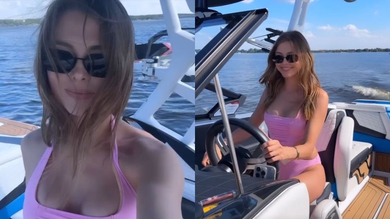 Joanna Opozda w bikini dokazuje na jeziorze