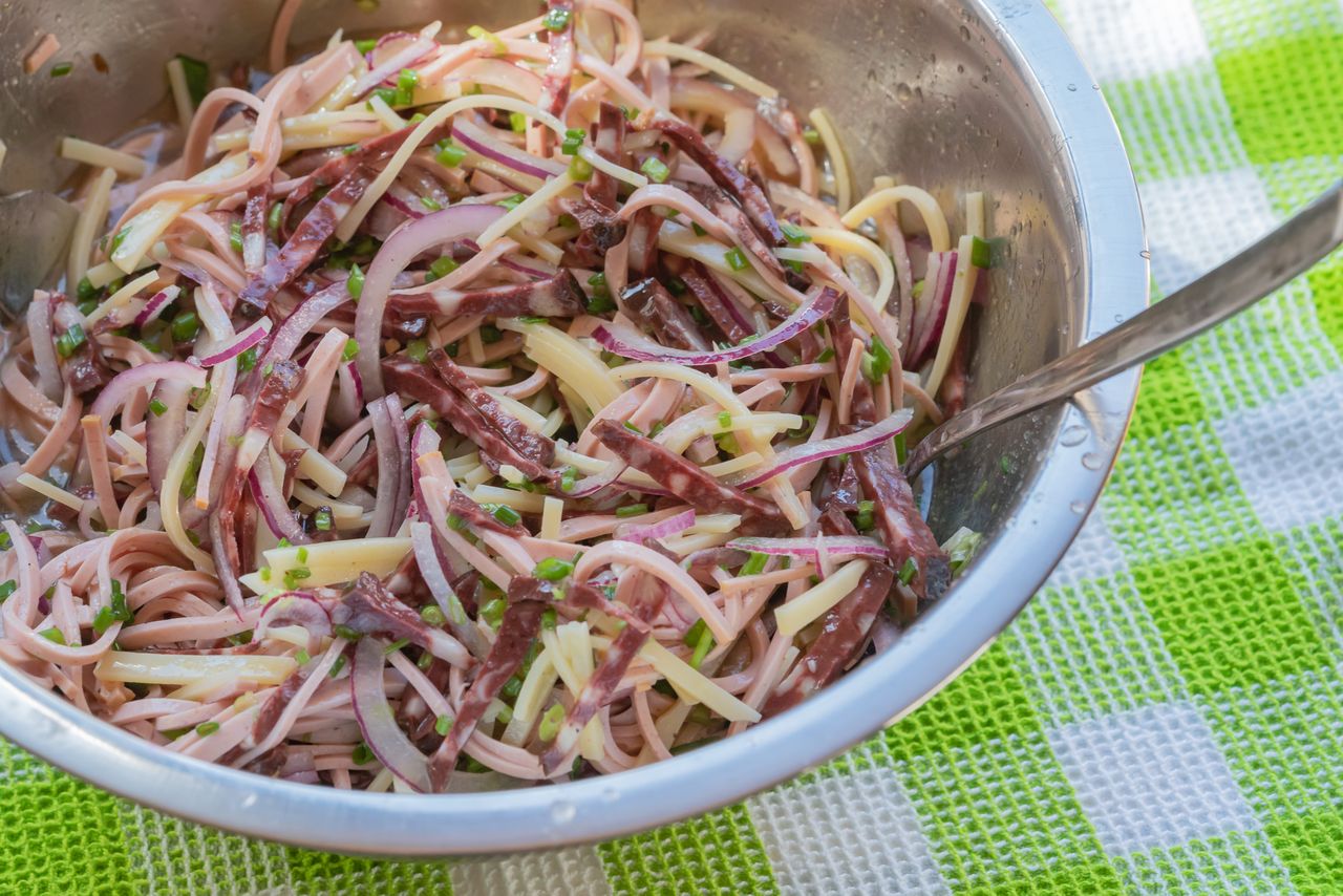 The ribbon salad looks and tastes excellent.