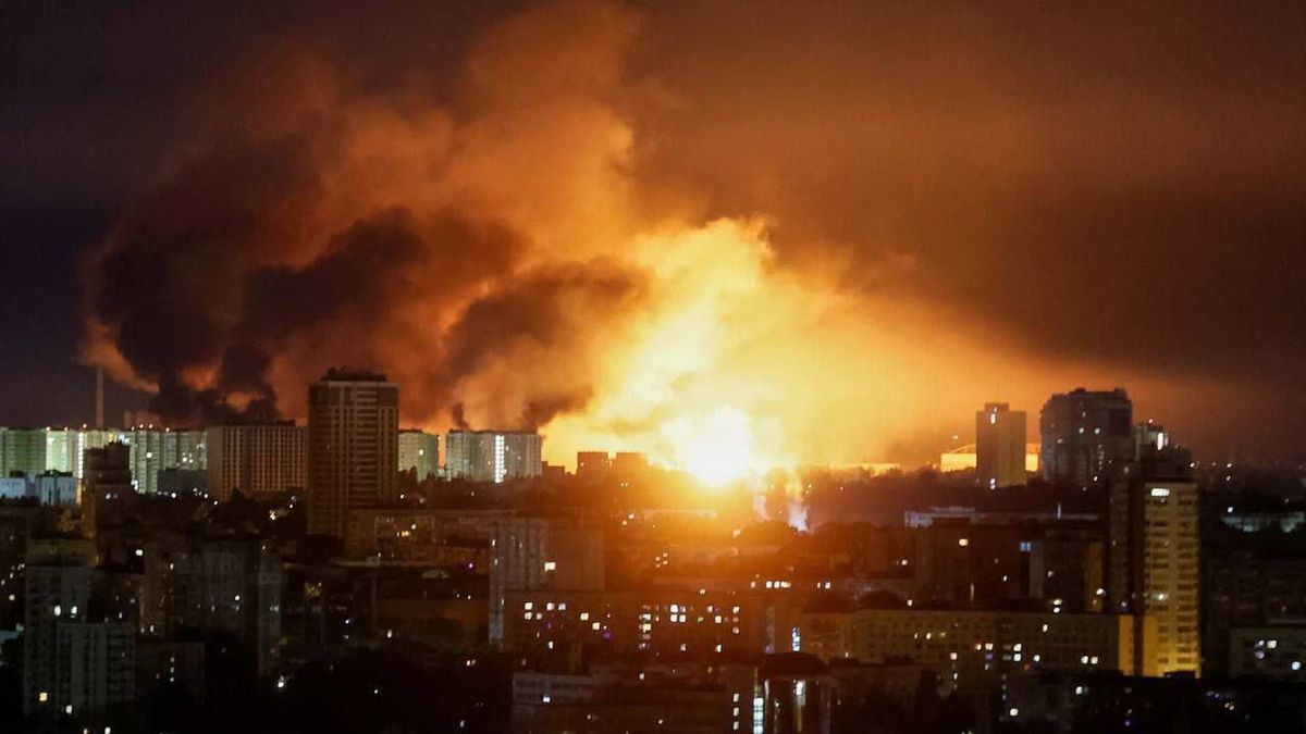 Rosyjski atak na Kijów. Zdjęcie archiwalne