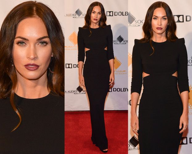 Mroczna Megan Fox w obcisłej sukience na rozdaniu nagród