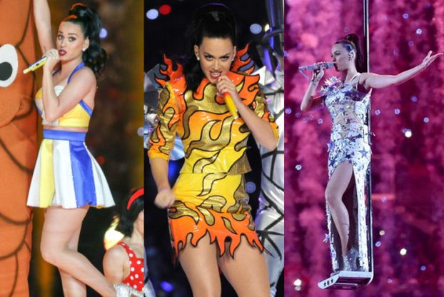 Kolorowe stroje Katy Perry z finału Super Bowl! (ZDJĘCIA)