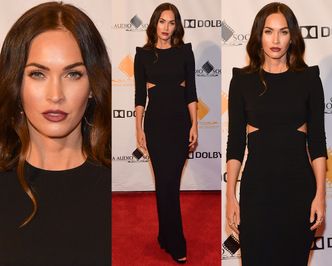 Mroczna Megan Fox w obcisłej sukience na rozdaniu nagród