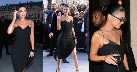 Wytworna Kylie Jenner walczy o uwagę na paryskim pokazie, nonszalancko dzierżąc kieliszek wina