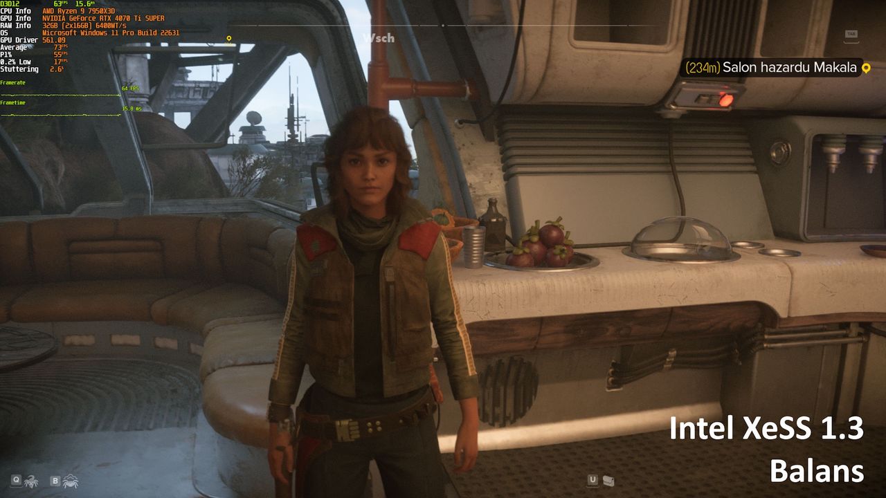 Star Wars Outlaws (PC) - porównanie ustawień upscalingu - QHD + XeSS Balans