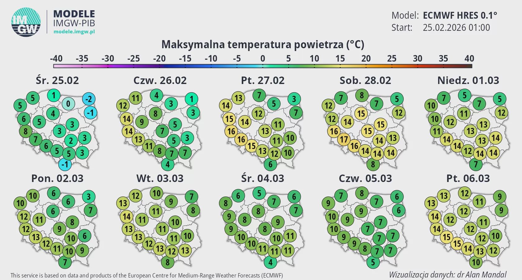 Prognoza IMGW dla Polski.