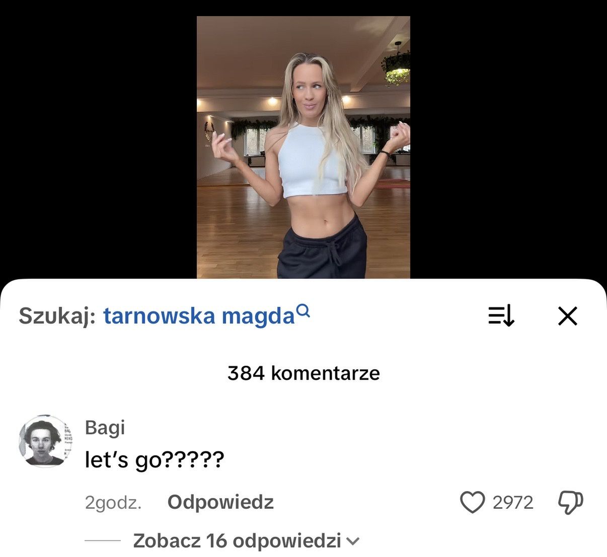 Bagi komentuje nagranie Magdaleny Tarnowskiej 