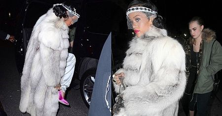 Rihanna w WIELKIM FUTRZE! (ZDJĘCIA)