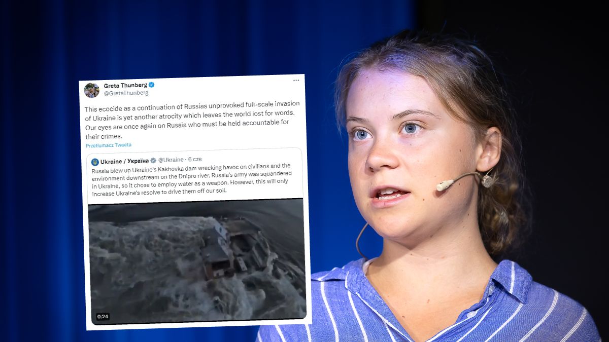 Greta Thunberg zabrała głos w sprawie wysadzenia tamy w Nowej Kachowce