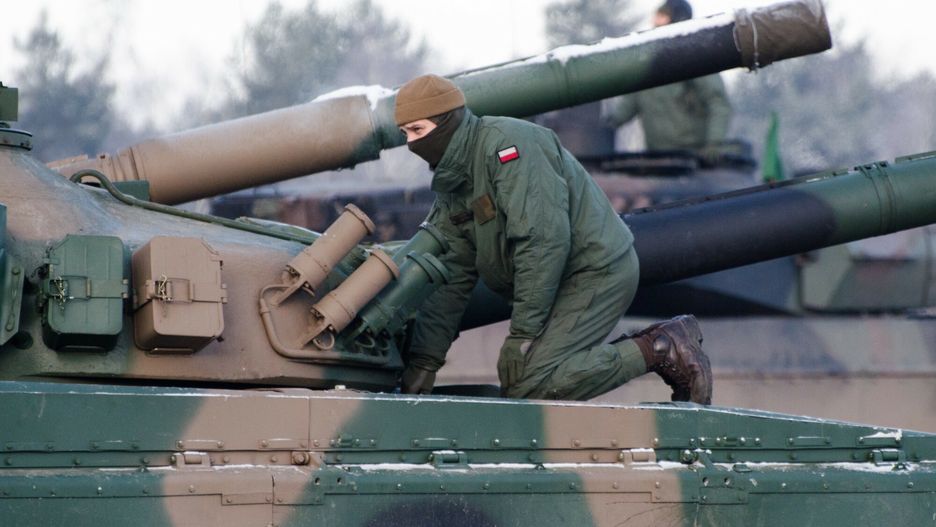 Szkolenie na poligonie w Świętoszowie. Czołgi Leopard