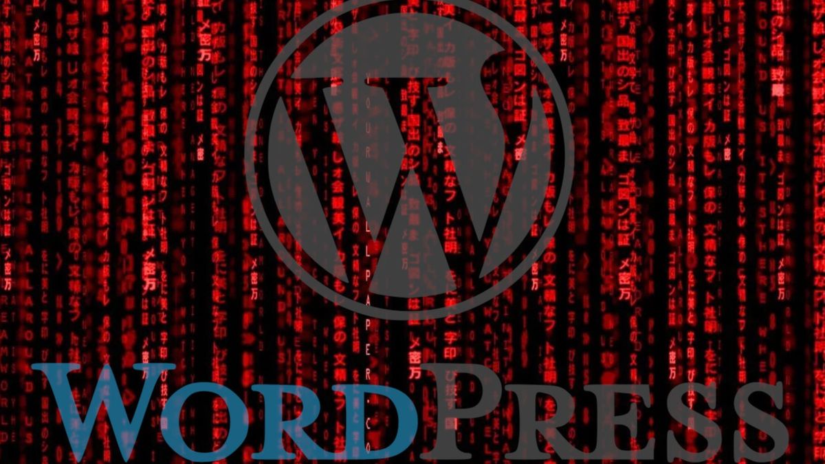 Logo Wordpress na czerwonym kodzie