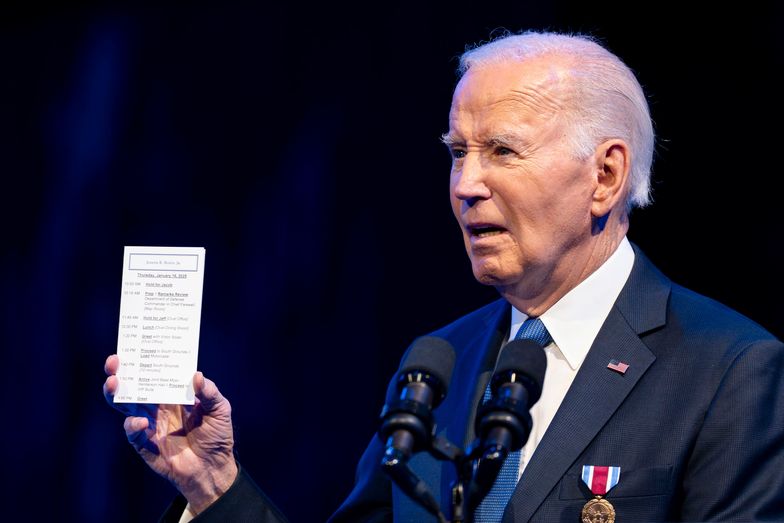 US President Joe Biden during a Commander in Chief farewell ceremony at Joint Base Myers-Henderson Hall in Arlington, Virginia, US, on Thursday, Jan. 16, 2025. The Biden administration advanced a plan to limit oil drilling and infrastructure across more of Alaska's National Petroleum Reserve, a bid to lock in land protections and conservation requirements days before President-elect Donald Trump takes office. Photographer: Bonnie Cash/UPI/Bloomberg via Getty Images