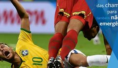 Neymar cierpiący po faulu w kampanii przestrzegającej przed nieuzasadnionym dzwonieniem na numer alarmowy