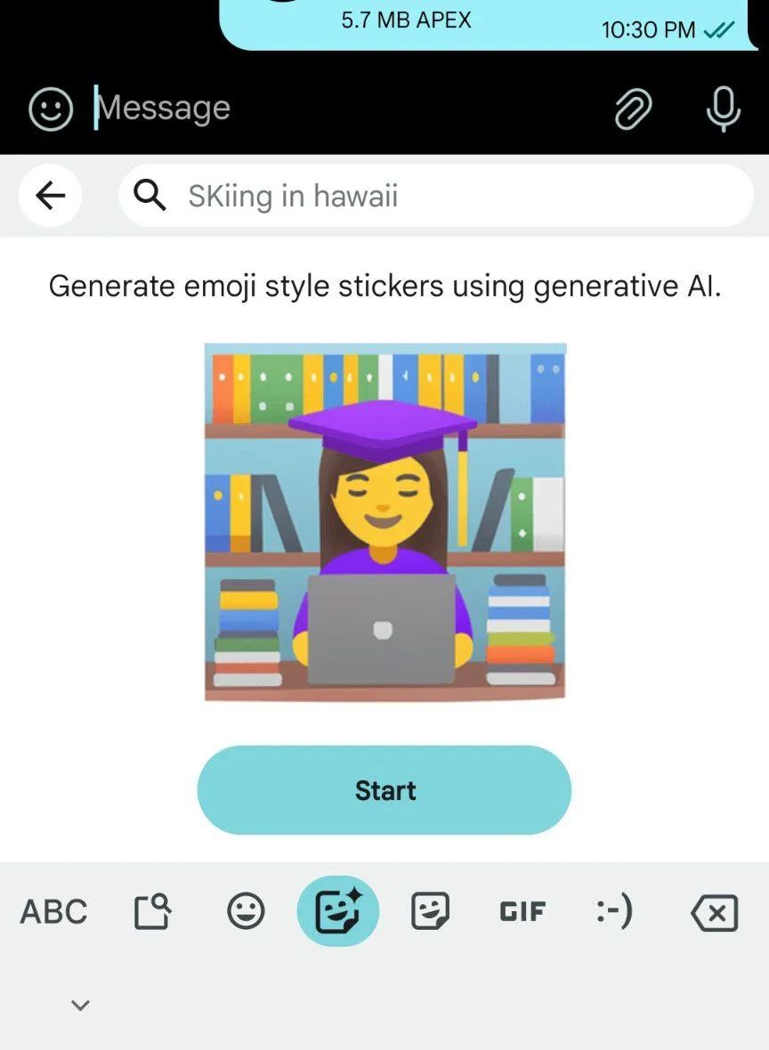 Generator naklejek emoji w klawiaturze Gboard