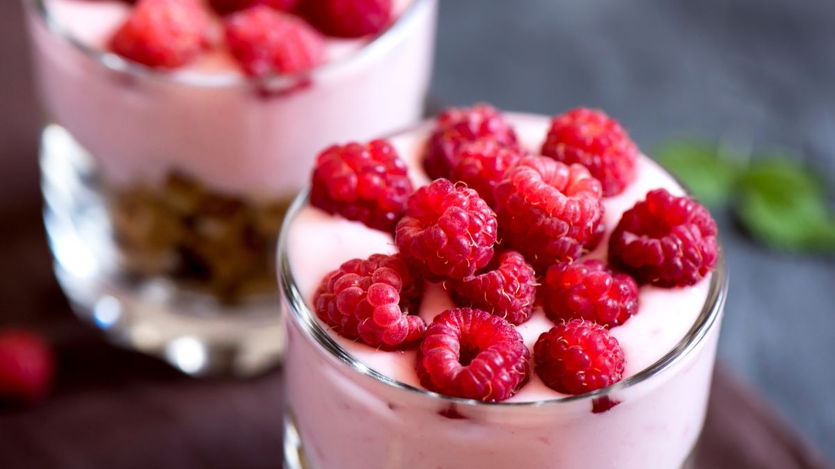 Jogurt z malinami
