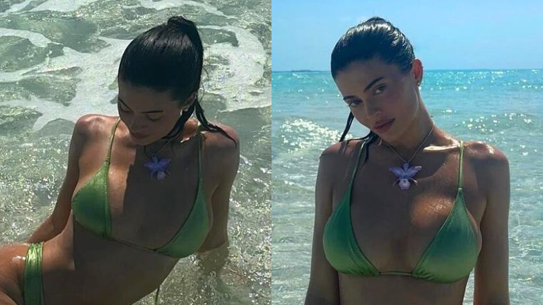 Kylie Jenner wygina się w mocno wyciętym stroju kąpielowym