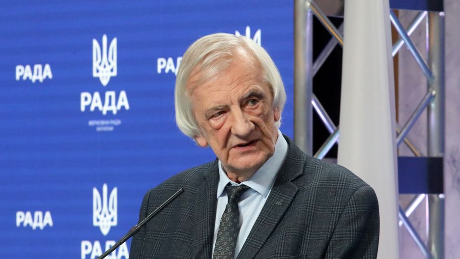 KYIV, UKRAINE - FEBRUARY 16, 2022 - Deputy Marshal of the Sejm of the Republic of Poland Ryszard Terlecki is pictured during a briefing with Speaker of the Verkhovna Rada of Ukraine Ruslan Stefanchuk, Kyiv, capital of Ukraine. (Photo credit should read Volodymyr Tarasov/ Ukrinform/Future Publishing via Getty Images)