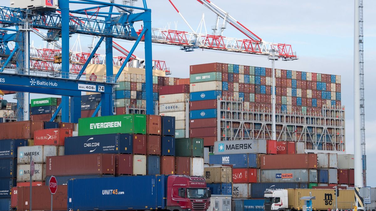 Kontenerowiec OOCL Gdynia w Gda?sku
01.12.2023 Gdansk Terminal kontenerowy Baltic Hub Dziewiczy rejs kontenerowca OOCL Gdynia na trasie z Chin do Europy
Fot. Wojciech Strozyk/REPORTER
Wojciech Strozyk/REPORTER