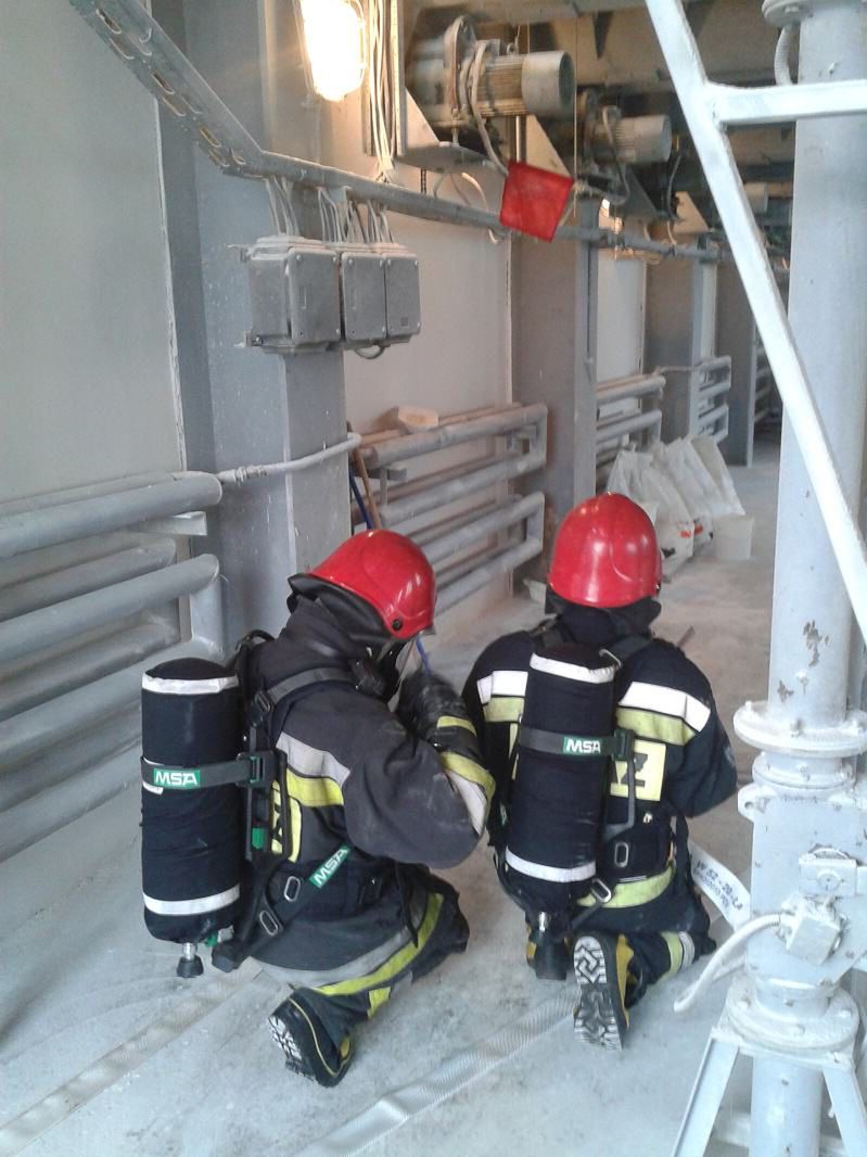 Pożar silnika elektrycznego w silosie z mąką