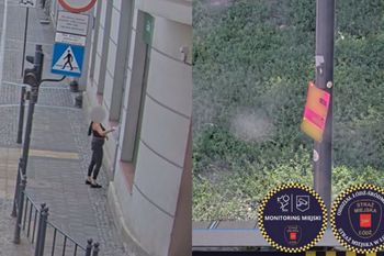 Różowe ulotki na ulicach Łodzi. Strażnicy namierzyli kobietę